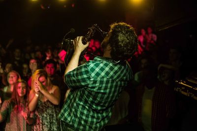 Group of people at music concert