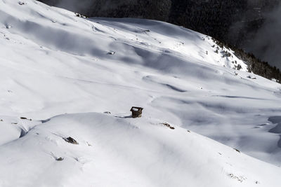 Scenic view of snow covered mountain