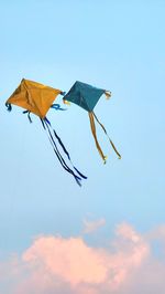 Low angle view of kite against sky