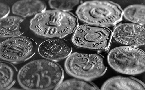 Full frame shot of coins