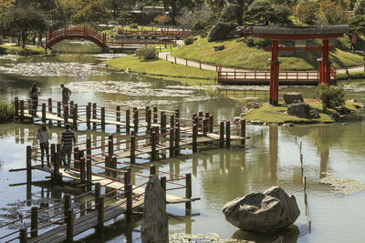 View of bridge over river