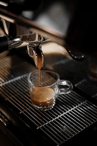 Close-up of coffee cup on table