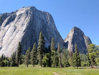 Scenic view of mountains against clear sky