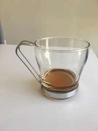 Close-up of tea cup on table