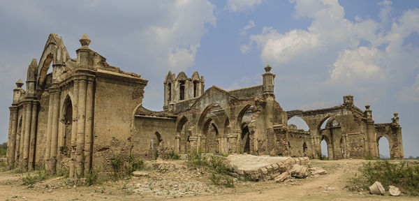 Panoramic view of old building against sky