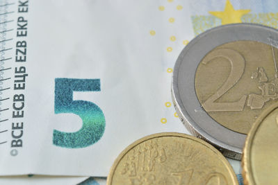 Close-up of coins