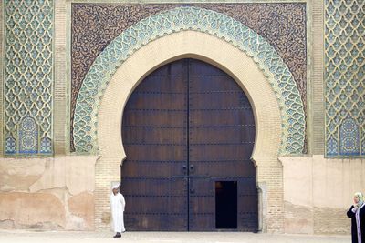 View of closed door of building