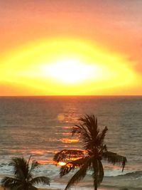 Scenic view of sea during sunset