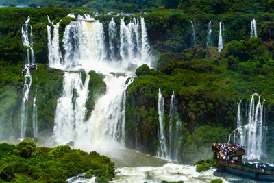 Scenic view of waterfall