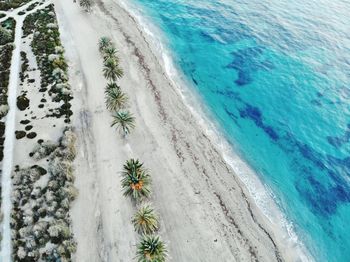 High angle view of beach