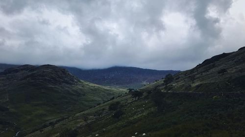 Panoramic view of mountains against sky