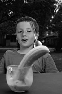 Portrait of boy with ice cream