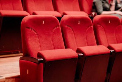 Empty seats in movie theater