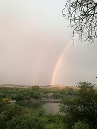 Scenic view of rainbow against sky