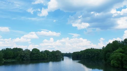 Panoramic view of lake against sky