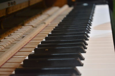 Close-up of piano keys