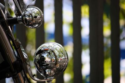 Close-up of motorcycle light