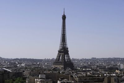 Eiffel tower against clear sky