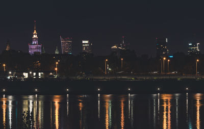 Illuminated city at night