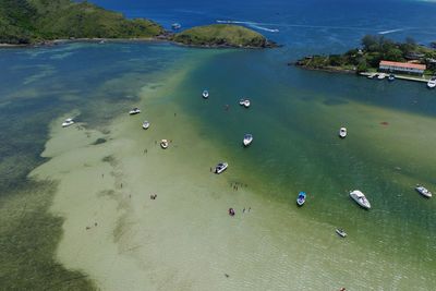 High angle view of beach