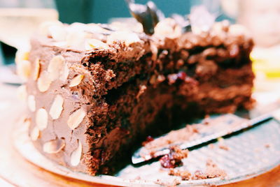 Close-up of cake in plate