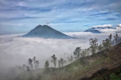 Scenic view of mountains against sky