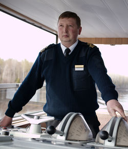 Man driving boat 