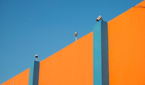 Low angle view of building against clear sky