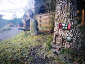 Close-up of a toy house