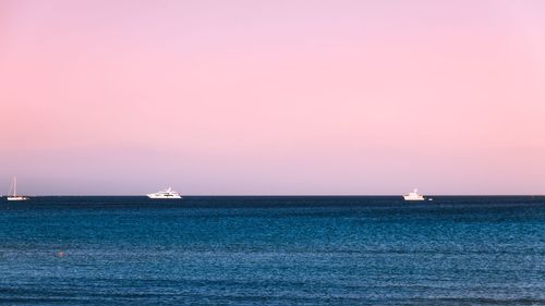 Boat sailing in sea