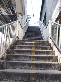 Low angle view of staircase against building