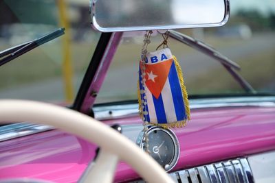 Close-up of bicycle flag