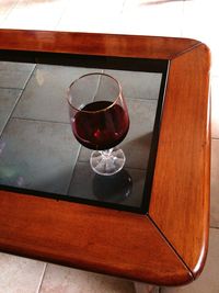 Close-up of wine glass on table