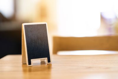 Close-up of laptop on table