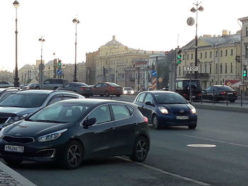 Cars on city street