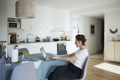 Woman laptop at home