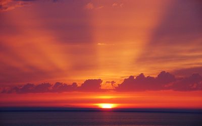 Silhouette of dramatic sky over sea