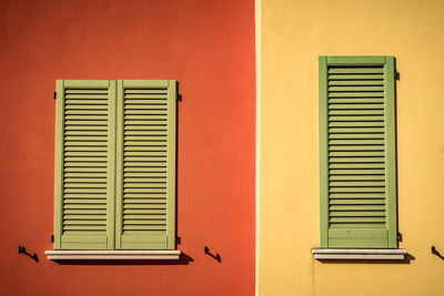 Closed window of building