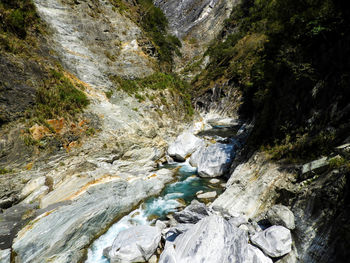 Stream flowing through rocks