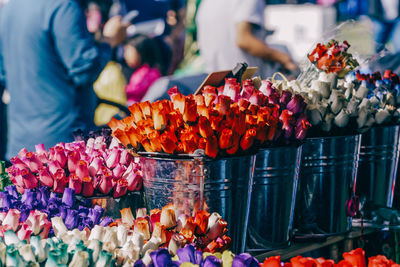 Close-up of flowers for sale in market