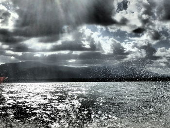 Close-up of water against sky