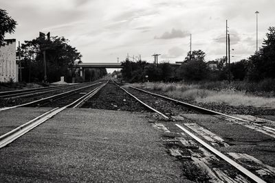 Railroad tracks against sky