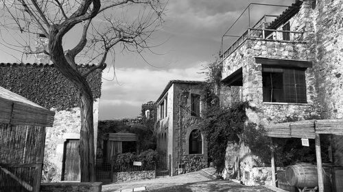 Low angle view of buildings against sky