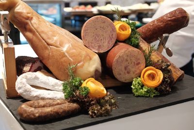 Close-up of food on table