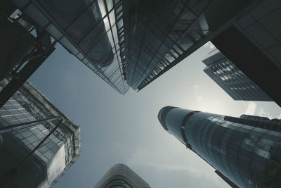 View of modern business skyscrapers glass and sky view landscape of commercial building in city