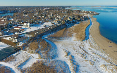 High angle view of beach