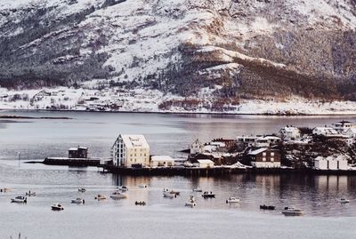 Scenic view of lake during winter