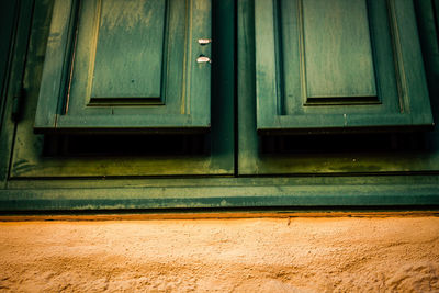 Closed door of building