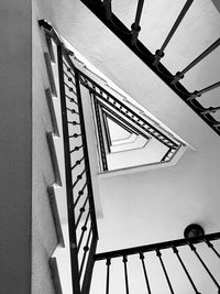 Low angle view of spiral staircase of building
