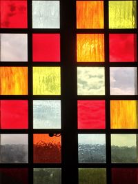 Full frame shot of red wall